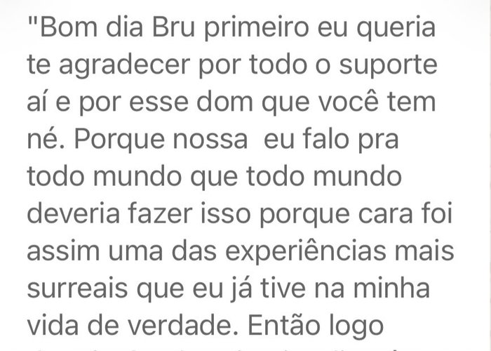 Depoimento de cliente sobre atendimento